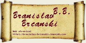 Branislav Brcanski vizit kartica